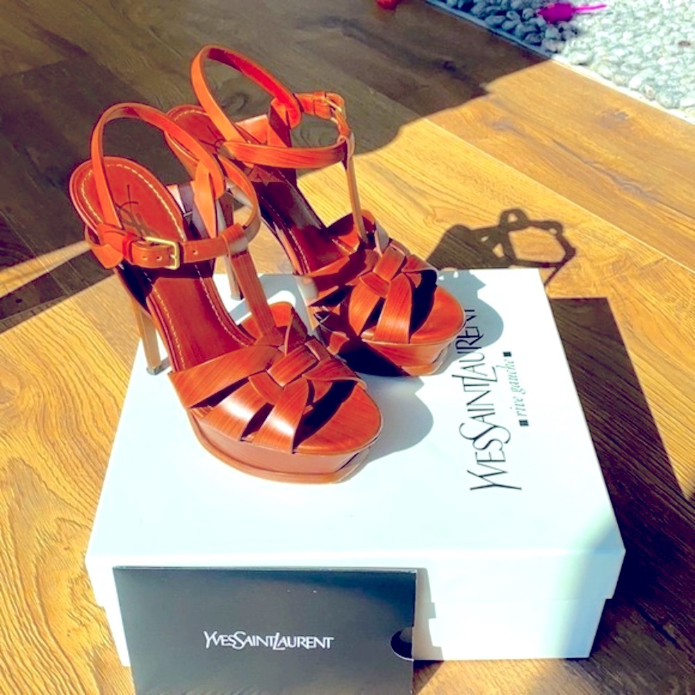 Yves Saint Laurent Special Edition Tribute 105 Sandal Dark Cuolo Size 37.5